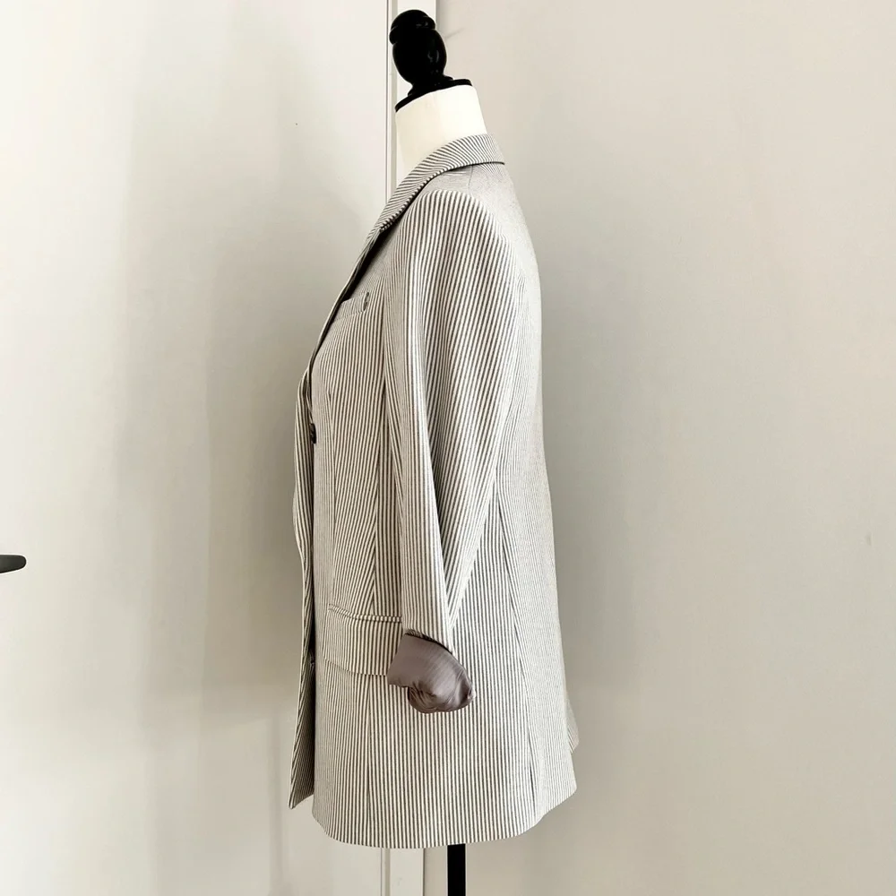 Aritzia Babaton Atelier Samuel Check Blazer | Size 4 | Espace/Grey Stripe - Picture 9 of 15